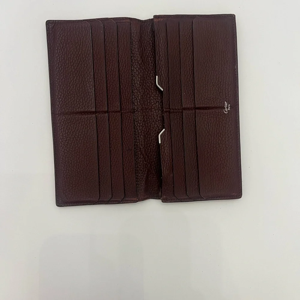 🔥Cartier🔥👠💍Vintage Beautiful Dark Leather Wallet
